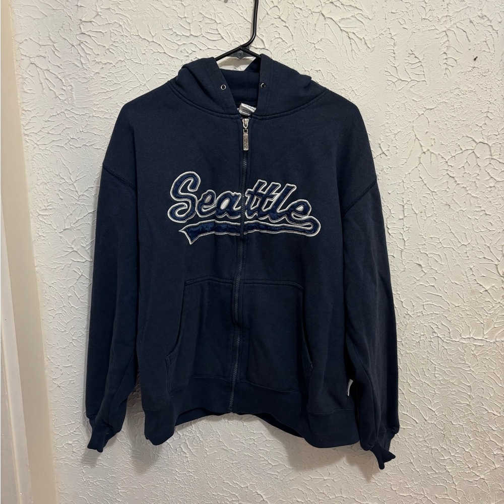 Vintage Navy Blue Hoodie Jacket